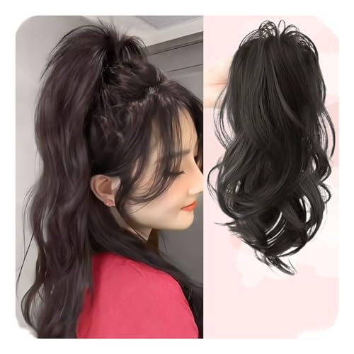 ABOFEISI Fountain High Ponytail Hair Extension with Shark Clip Waterfall Half-Up High Ponytail Curly Braids Large Claw Clip