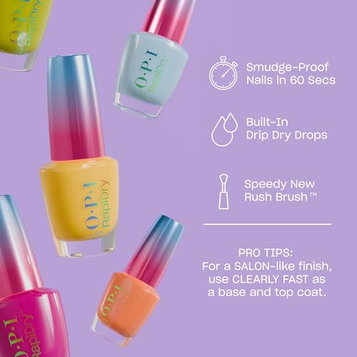 OPI RapiDry Quick Dry Nail Polish - ASAPink Magenta Pink, Crème & Shimmer