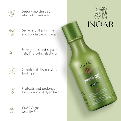 INOAR Argan Oil Leave-In Treatment for Conditioning Protection & Shine, 250ml