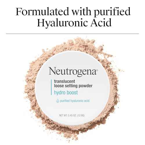 Neutrogena Hydro Boost Translucent Loose Setting Powder with Purified Hyaluronic Acid for Smooth Skin, Blurs Imperfections and Sets Makeup, Lightweight Face Powder, .44 oz