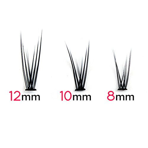 Bodermincer 120pcs 8mm/10mm/12mm/14mm/16mm to Choose Fish Tail Design 0.1 C Curl 3D Individual Mink False Eyelashes Extension Soft Black Fake False Eye Lashes £¨12mm£©