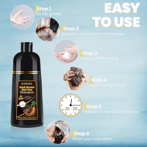 Dark Brown Hair Dye Shampoo for Gray Hair 500ml