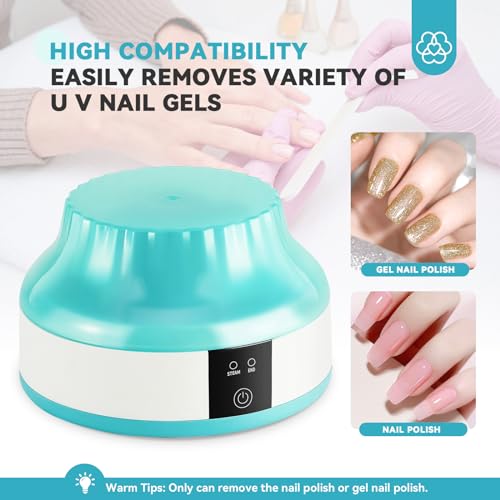 SAVILAND Gel Nail Polish Remover Machine: Electric Nail Soaking Bowl Automatic Steam Quick Remove Gel Steam Gel Polish Remover Portable Nail File Tools Salon Home DIY