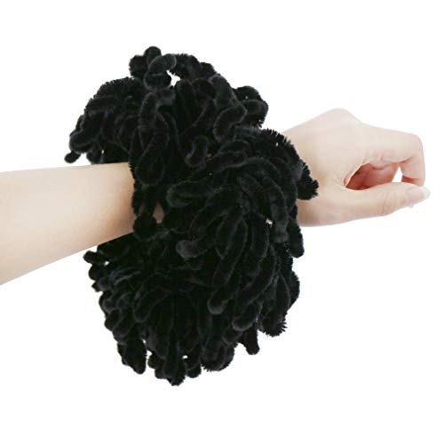 LMVERNA Volumising Hijab Scrunchie Plain Big Hair Ring Tie Bun Clip Hijab Scarf Volumizer Scarf (Black)