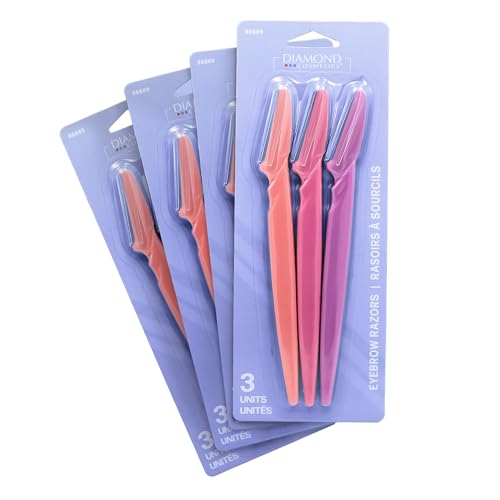 Diamond Cosmetics Eyebrow Razor & Dermaplaning Tool - 12 Pack