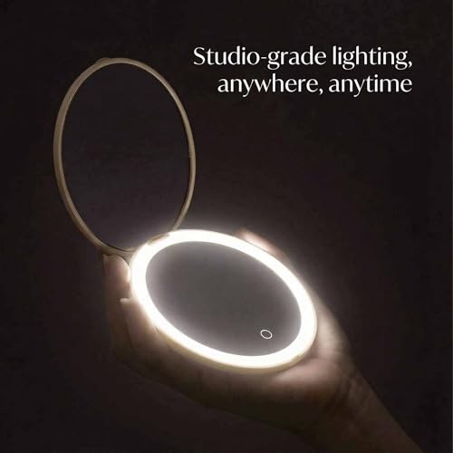 Fancii Mini Taylor LED Magnifying Mirror - 10x/1x Dual, Rechargeable