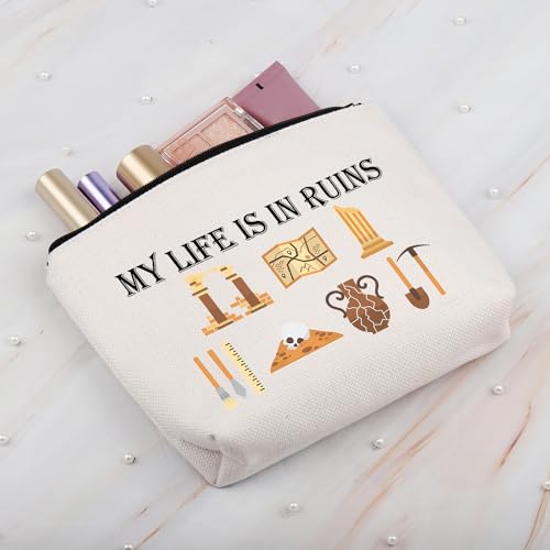 BDPWSS Archaeology Gifts For Women Archaeologist Gift My Life Is In Ruin Funny Archaeology Zipper Pouch (My life bag)