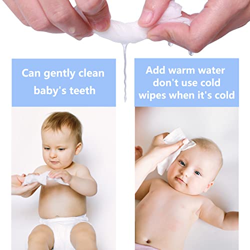 CottonCare 600 Count Baby Cotton Wipes Unscented & Chemical-Free - Soft & Ultra Absorbent for Delicate Skin, Pack of 6