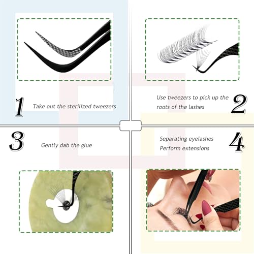 Lash Tweezers For Eyelash Extensions Fiber Tip Lash Tweezer Precision Professional Craft Tweezer, Japanese Steel (Black S-Curved Tweezer)