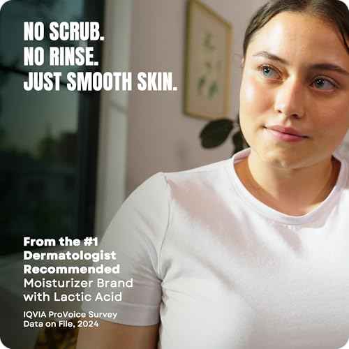 AmLactin Calm & Renew Lotion - Therapeutic Body and Face Moisturizer for Sensitive Skin - No-Scrub Exfoliator and Body Lotion for Dry Skin with Lactic Acid AHA and Soothing Ginger Root, 14.1 oz