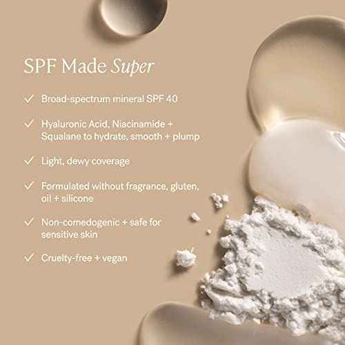 ILIA - Super Serum Skin Tint SPF 40 | Non-Comedogenic, Vegan, Lightweight to Help Against Blue Light, + Pollution while Hydrating, Smoothing, + Refining (Bom Bom ST5, 1 fl oz | 30 ml)