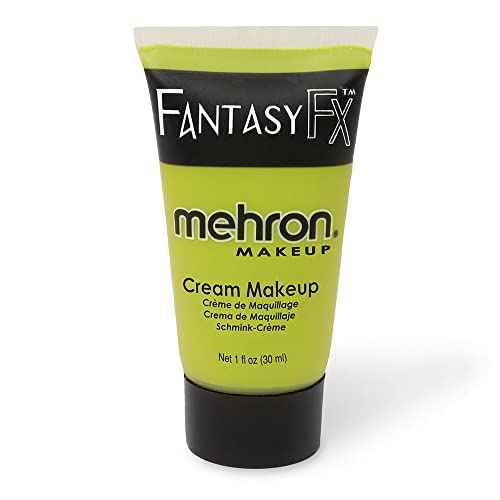 Mehron Makeup Fantasy FX Cream Makeup | Water Based | Halloween | Ogre Green Face & Body Paint For Adults 1 fl oz (30ml) (OGRE GREEN)