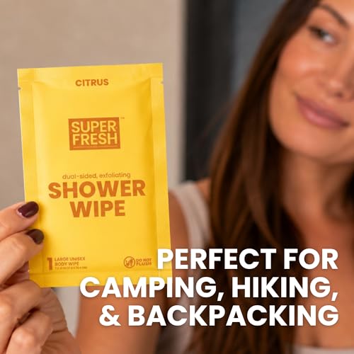 Super & Fresh Co. Citrus Body Wipes - No Rinse Travel & Gym Pack of 10