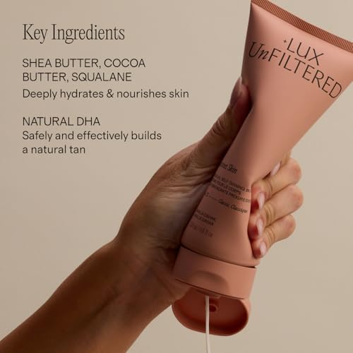 Lux Unfiltered N¡Æ32 Summer Skin Gradual Self Tanner, Hydrating Self Tanning Lotion with Shea Butter & Squalane - Non-Sticky, No Transfer, Natural-Looking - Vegan Sunless Tanner - Vanilla Caviar