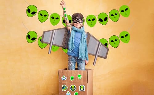 300 Green Alien Temporary Tattoos - 30 Sheets Party Favors