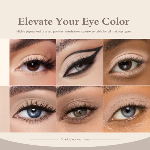 Matte Eyeshadow Palette 2-Piece Set - Nude Brown Shimmer & Matte
