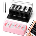 2-Pack 5-Hole Cosmetic Pencil Sharpener with Lid for Eyeliner & Lip Liner