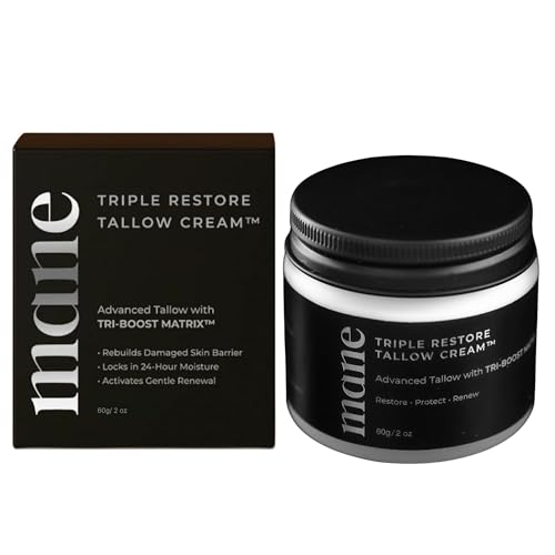 Superior Mane Wrinkle Repair Tallow Balm for Men Grass-Fed Tallow Moisturizer for Dry or Sensitive Skin Anti-Aging Cream to Reduce Wrinkles, Fine Lines & Improve Elasticity ? 2 fl oz
