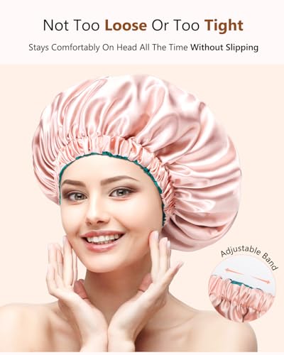 Mikimini Extra Large Reversible Satin Bonnet for Curly Hair