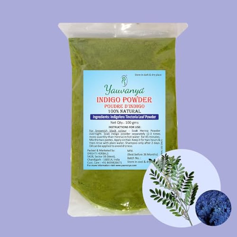 100% Natural Indigo Powder for Hair Color - 300g Yauvanya