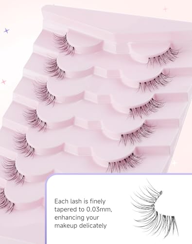 Easeful Half Lashes Natural Corner Wispy 3/4 Clear Band
