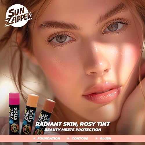 Sun Zapper Tinted Sunscreen Stick 3-Pack SPF 50+ - Mineral UV Protection