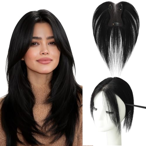 Real Human Hair Topper Clip-In Curtain Bangs 11 inch