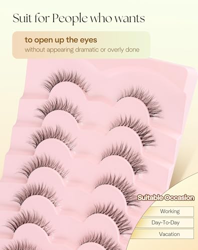 ChirpyLuna Natural Cat Eye Lashes 12MM - 7 Pair Pack