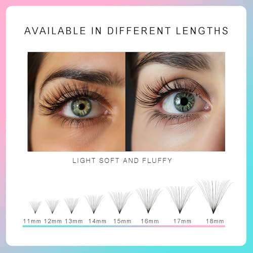 600 20D Premade Fan Lash Extensions Mixed 11-18mm D Curl