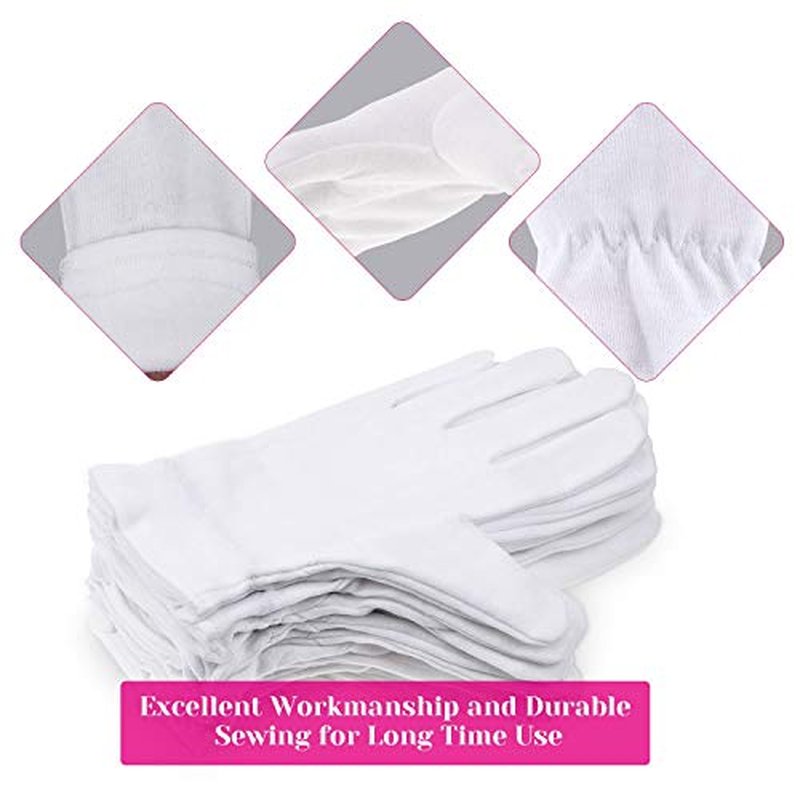 100% Cotton Gloves for Dry Hands & Eczema - 10 Pairs