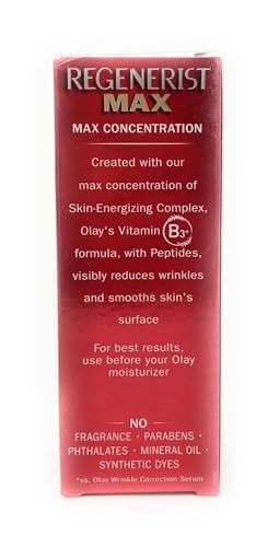 Olay Regenerist MAX Wrinkle Serum with Peptides, Fragrance Free 1.3 oz