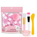 100 pcs Compressed Facial Mask Sheet Beauty DIY Disposable Mask Paper Natural Cotton Skin Care Wrapped Masks Normal Thick£¬Get a Small Mask Bowl, Mask Brushes