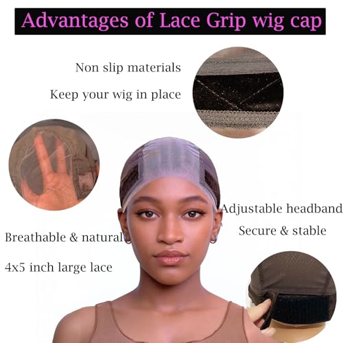 Lace Wig Grip Cap Adjustable 4x5 Glueless Non-Slip