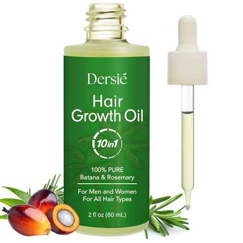 Hair Growth Oil with Batana and Rosemary: 10-in-1 Natural Hair Growth Treatment for Hair Loss, Damage & Thinning Hair - 10 Organic Vegan Oils for Men and Women of All Hair Types - 2 fl oz