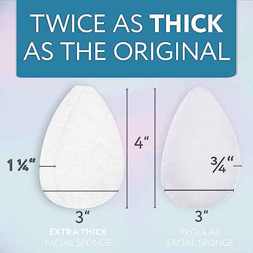 IMPRESA Facial Exfoliating Pads - Deep Cleansing Facial Sponges - Daily Exfoliation Face Scrubbers - Extra Thick Face Sponge - White, Pack of 10
