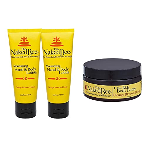 The Naked Bee Orange Blossom Honey Hand and Body Lotion 2.25oz Orange Blossom Honey Ultra-Rich Body Butter 8oz