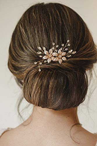 Gold Bridal Hair Comb Handmade Wedding Accessory