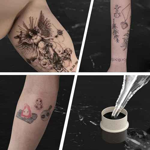 200pcs Medium Tattoo Ink Caps for Holding Tattoo Ink and Pigment - Disposable Biodegradable Tattoo Ink cups for Tattoo Permanent Makeup - Professional Tattoo Supply