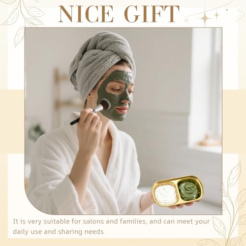 4 Pcs DIY Esthetician Bowls Face Mask Tray Esthetician Supplies Stainless Steel Compartment Serving Tray Women Skincare Products for Spa Salon Aesthetician Beauty, Nail Art(Gold,Small)