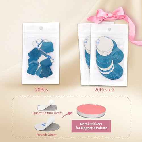 Magnetic Makeup Palette with Clear Top, 3Pack Empty Eyeshadow Pan Dispensing Storage Box with 60Pcs Adhesive Metal Stickers for DIY Cosmetics Lipstick Blush Powder-7.71¡±X4.33¡±Palette