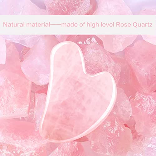 Rose Quartz Gua Sha Tool for Face & Neck Sculpting