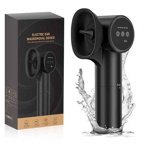 Ear Wax Removal Kit- Ear Cleaner with Hot Air Drying and Waste Water Tank,5 Water Pressure Modes for Safe & Effective Ear Cleaning and Earwax Removal (Black)