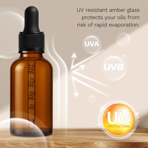 2 Pack 1 oz Amber Glass Dropper Bottles with Funnel & Labels