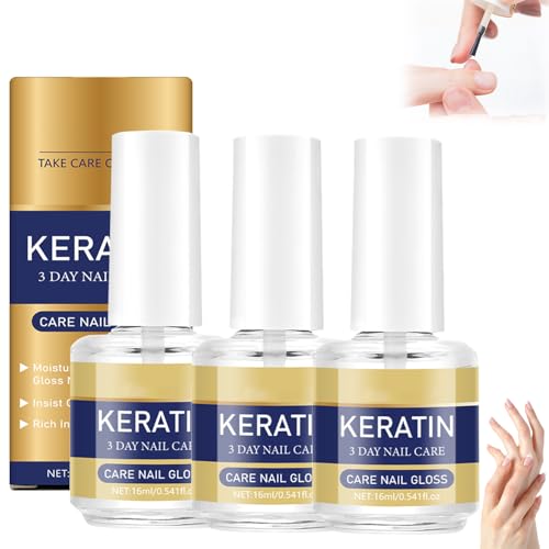 3-Pack Keratin Nail Care Oil for Strong, Glossy Nails - 16ml