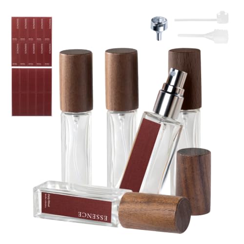 Compact 10ml Refillable Perfume Atomizer with Wood Lid