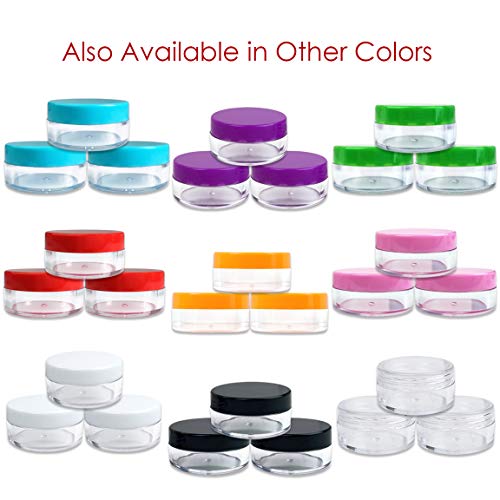 Beauticom 10g/10ml (0.35 Fl Oz) Round Clear Jars with Round Top Lids for Creams, Lotions, Make Up, Powders, Glitters, and more... (Color: White Lid, Quantity: 40 Pieces)
