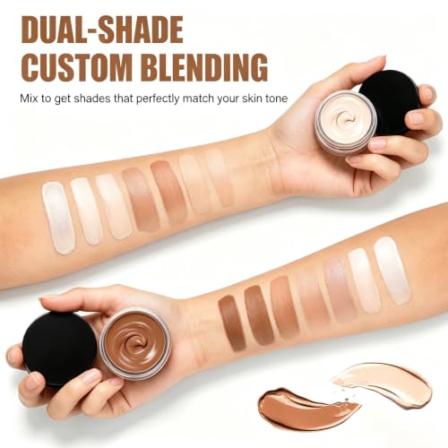 Waterproof Tattoo Cover Up Makeup Kit with 2 Shades - Full Coverage Concealer for Body & Face