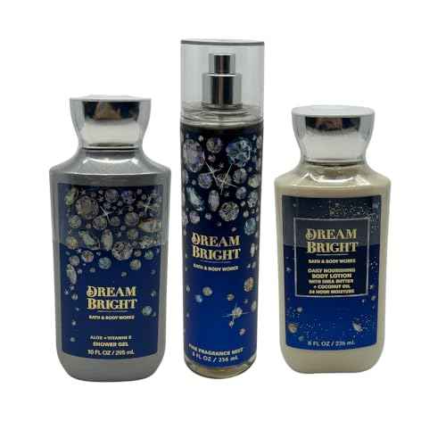 Bath & Body Works DREAM BRIGHT 3-piece Gift Set with a Blue Bow for Holidays & Gifts - Shower Gel, Mist & Body Lotion