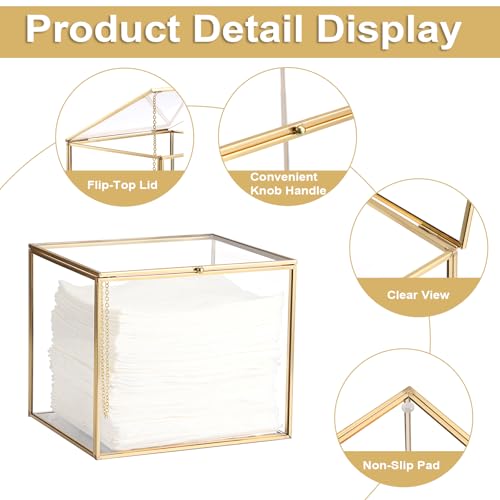 Glass Disposable Face Towel Holder with Lid | Bathroom Storage