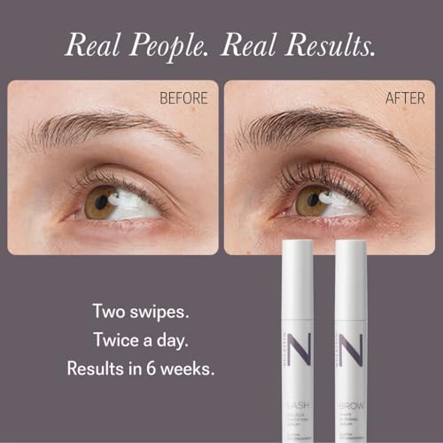 NULASTIN Lash & Brow Serum Dual System - Eyelash & Eyebrow Enhancers (2 Pack)